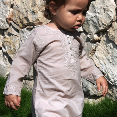 Tunique longue brodée pour bébé - TUNIQUES - Tortue de Mer