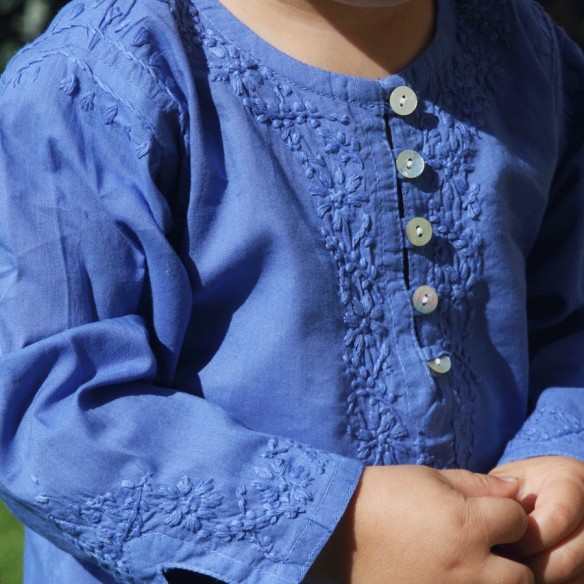 Tunique longue brodée pour bébé - TUNIQUES - Tortue de Mer