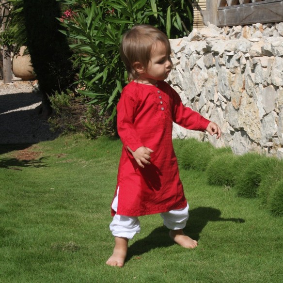 Tunique longue brodée pour bébé - TUNIQUES - Tortue de Mer