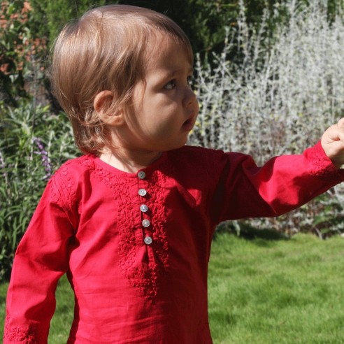 Tunique longue brodée pour bébé - TUNIQUES - Tortue de Mer