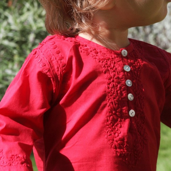 Tunique longue brodée pour bébé - TUNIQUES - Tortue de Mer