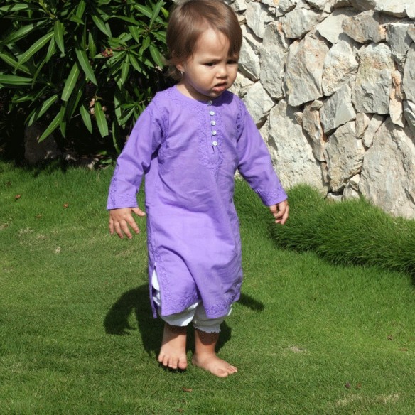 Tunique longue brodée pour bébé - TUNIQUES - Tortue de Mer