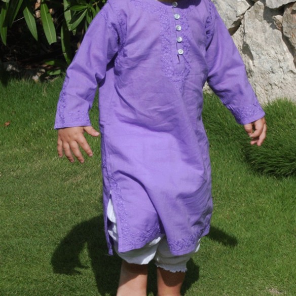 Tunique longue brodée pour bébé - TUNIQUES - Tortue de Mer