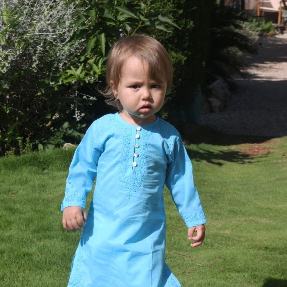 Tunique longue brodée pour bébé - TUNIQUES - Tortue de Mer
