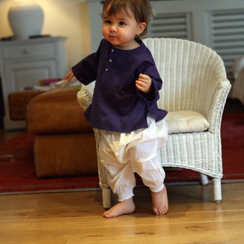 Flower embroidered kaftan - KAFTANS & TUNICS - Tortue de Mer