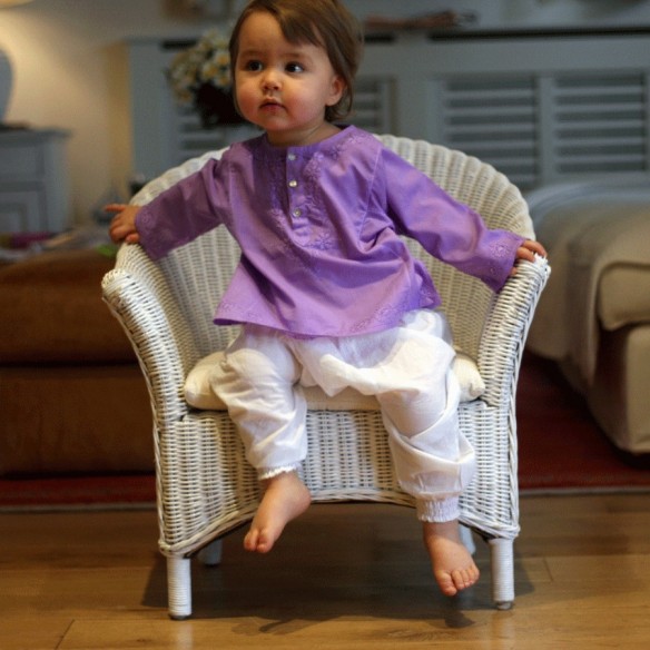 Flower embroidered kaftan - KAFTANS & TUNICS - Tortue de Mer