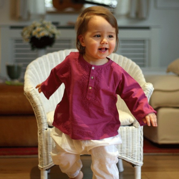 Flower embroidered kaftan - KAFTANS & TUNICS - Tortue de Mer