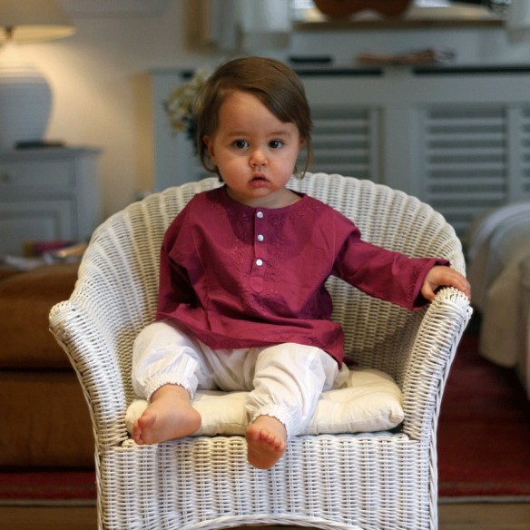 Flower embroidered kaftan - KAFTANS & TUNICS - Tortue de Mer