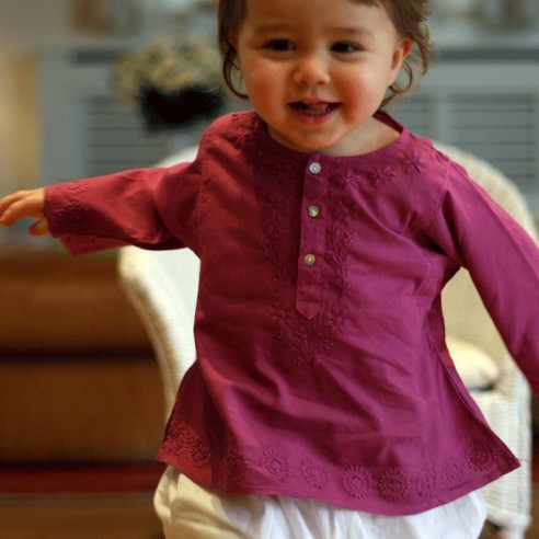 Flower embroidered kaftan - KAFTANS & TUNICS - Tortue de Mer