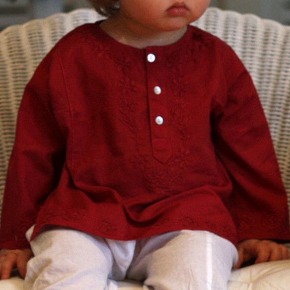 Flower embroidered kaftan - KAFTANS & TUNICS - Tortue de Mer