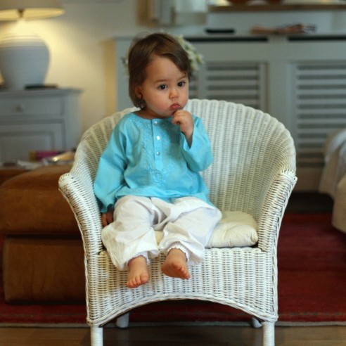 Flower embroidered kaftan - KAFTANS & TUNICS - Tortue de Mer