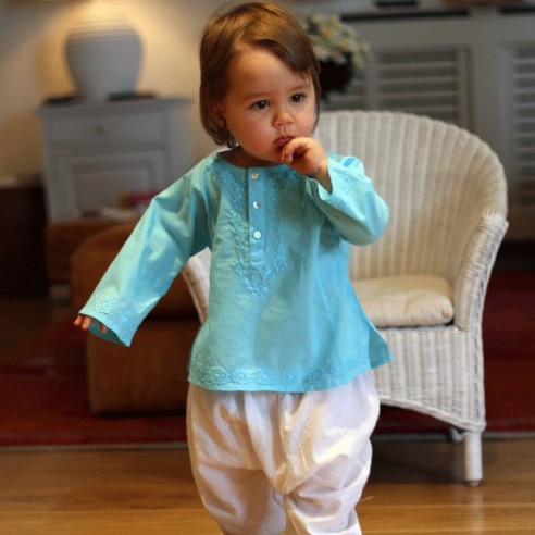 Flower embroidered kaftan - KAFTANS & TUNICS - Tortue de Mer