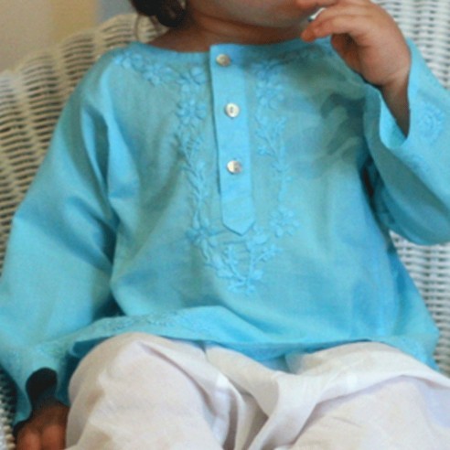 Flower embroidered kaftan - KAFTANS & TUNICS - Tortue de Mer