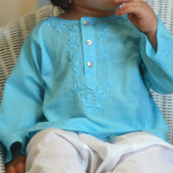 Flower embroidered kaftan - KAFTANS & TUNICS - Tortue de Mer