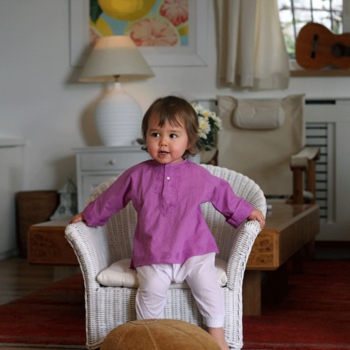 Flower embroidered kaftan - KAFTANS & TUNICS - Tortue de Mer