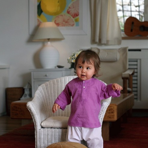 Flower embroidered kaftan - KAFTANS & TUNICS - Tortue de Mer