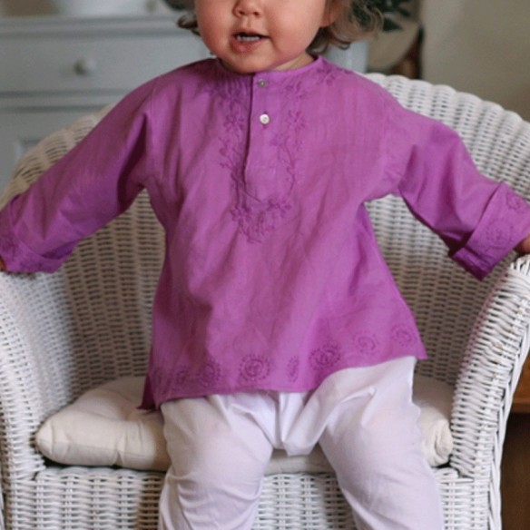 Flower embroidered kaftan - KAFTANS & TUNICS - Tortue de Mer