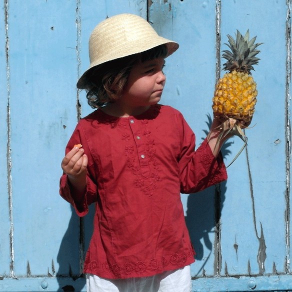 Tunique enfant broderies fleurs - TUNIQUES - Tortue de Mer