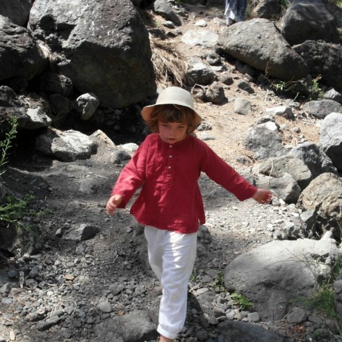 Tunique enfant broderies fleurs - TUNIQUES - Tortue de Mer