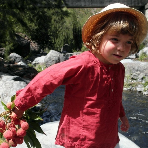 Tunique enfant broderies fleurs - TUNIQUES - Tortue de Mer