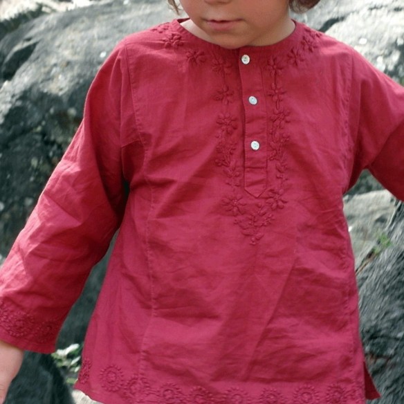 Flower embroidered kaftan - KAFTANS & TUNICS - Tortue de Mer