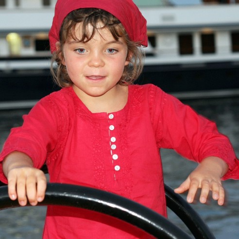 Tunique brodée longue pour enfant - TUNIQUES - Tortue de Mer