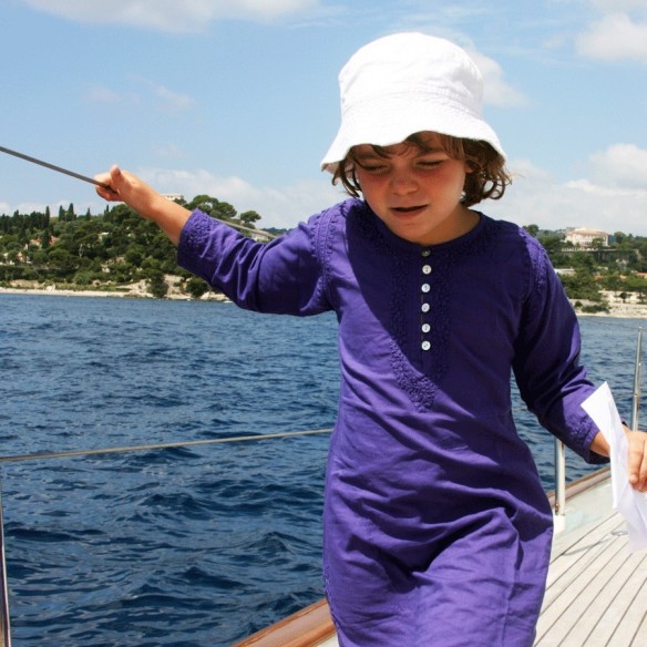 Tunique brodée longue pour enfant - TUNIQUES - Tortue de Mer