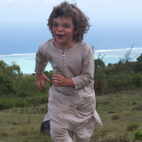 Tunique brodée longue pour enfant - TUNIQUES - Tortue de Mer