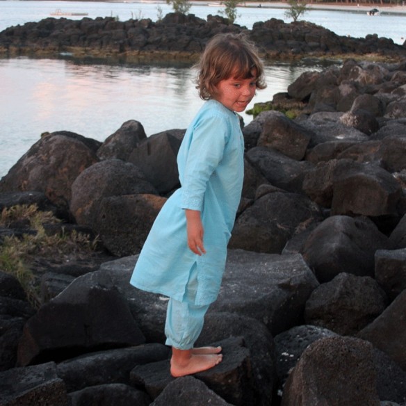 Tunique brodée longue pour enfant - TUNIQUES - Tortue de Mer