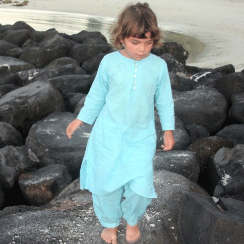 Tunique brodée longue pour enfant - TUNIQUES - Tortue de Mer