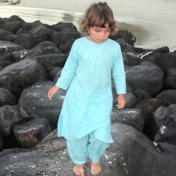 Tunique brodée longue pour enfant - TUNIQUES - Tortue de Mer