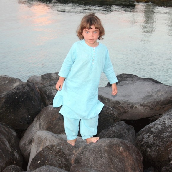 Tunique brodée longue pour enfant - TUNIQUES - Tortue de Mer