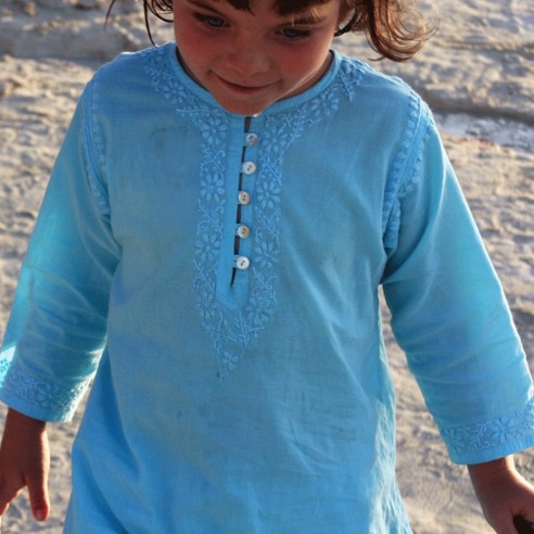 Tunique brodée longue pour enfant - TUNIQUES - Tortue de Mer