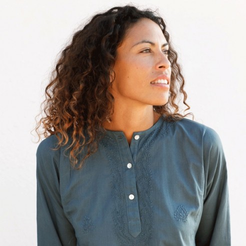 Tunique indienne vert pétrole - TUNIQUES FEMME - Tortue de Mer