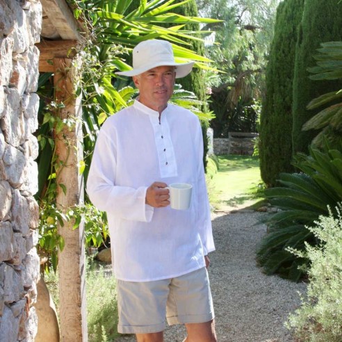 Mandarin collar shirt - MEN - Tortue de Mer