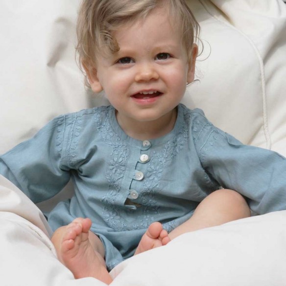 Tunique longue brodée pour bébé - TUNIQUES - Tortue de Mer