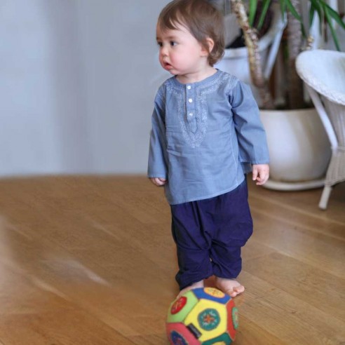 Sarouel en voile de coton pour bébé - SAROUELS ET PANTALONS - Tortue de Mer