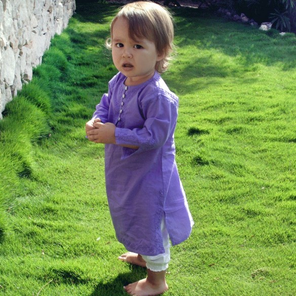 Tunique longue brodée pour bébé - TUNIQUES - Tortue de Mer