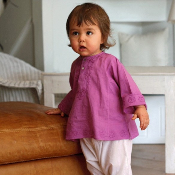 Flower embroidered kaftan - KAFTANS & TUNICS - Tortue de Mer