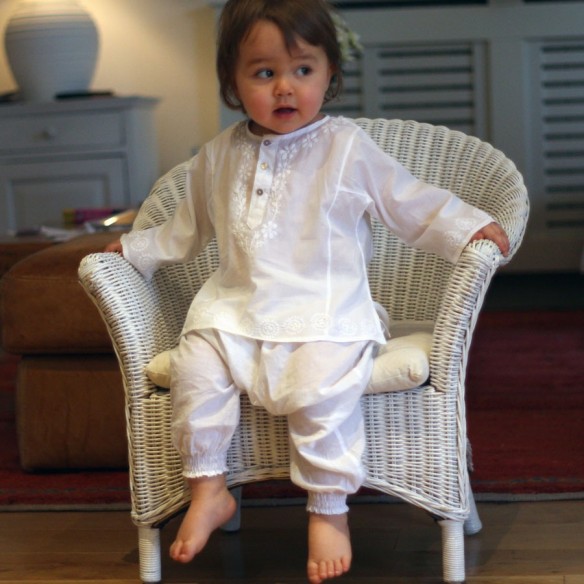 Flower embroidered kaftan - KAFTANS & TUNICS - Tortue de Mer