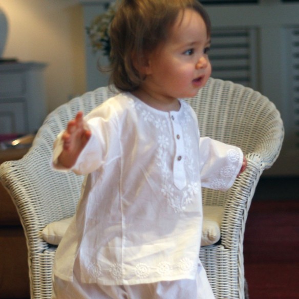 Flower embroidered kaftan - KAFTANS & TUNICS - Tortue de Mer