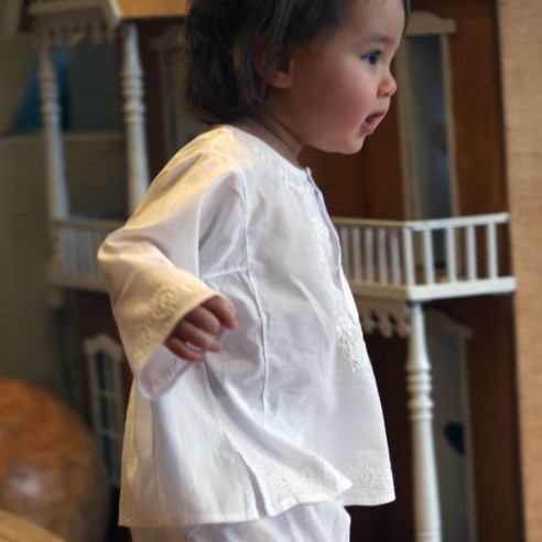 Flower embroidered kaftan - KAFTANS & TUNICS - Tortue de Mer