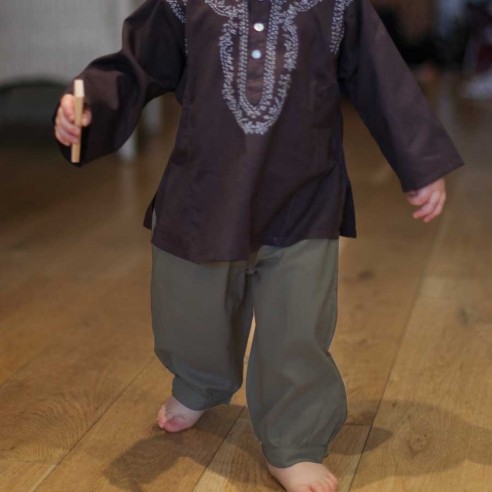 Pantalon bébé en coton - SAROUELS ET PANTALONS - Tortue de Mer