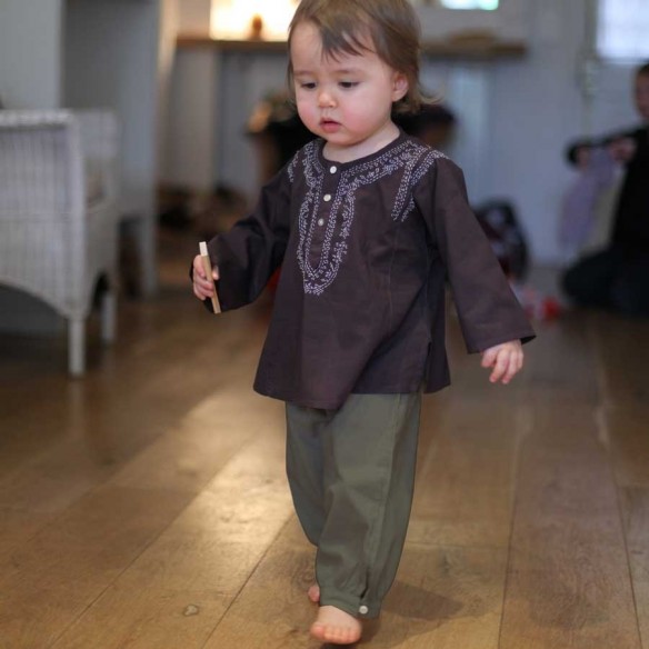 Pantalon bébé en coton - SAROUELS ET PANTALONS - Tortue de Mer