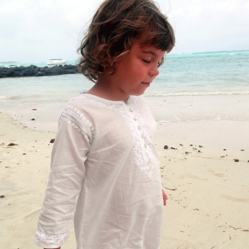 Tunique brodée longue pour enfant - TUNIQUES - Tortue de Mer