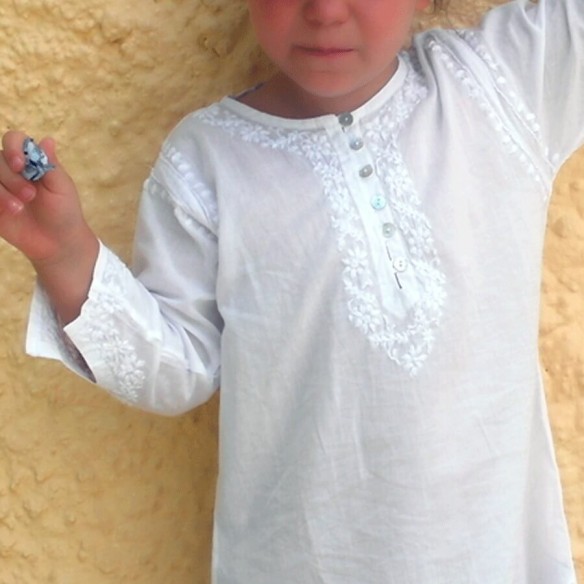 Tunique brodée longue pour enfant - TUNIQUES - Tortue de Mer