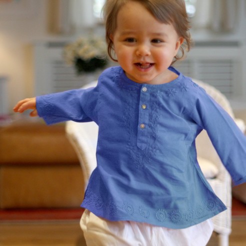 Tunique bébé broderies fleurs - TUNIQUES - Tortue de Mer