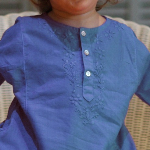 Tunique bébé broderies fleurs - TUNIQUES - Tortue de Mer